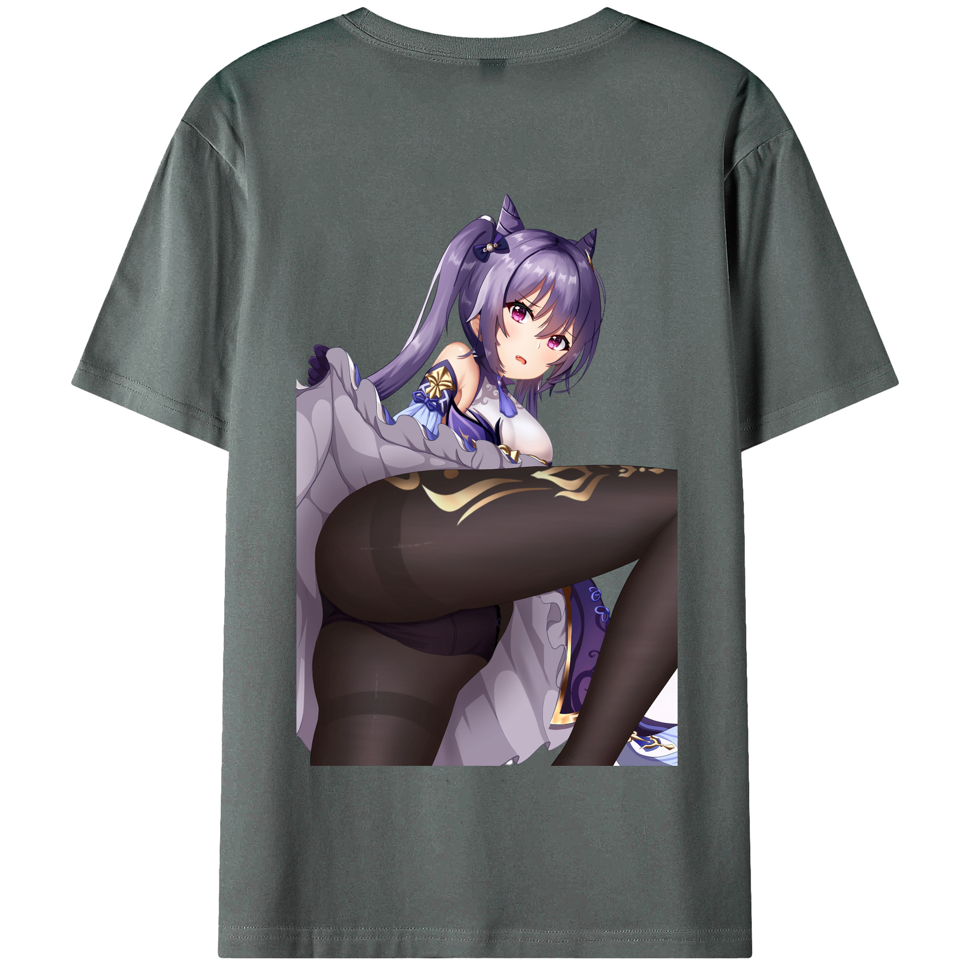 げんし神 刻晴 こくせい genshin Kokusei 綿100％半袖Tシャツ（背面プリント）